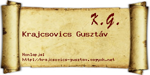Krajcsovics Gusztáv névjegykártya