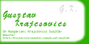 gusztav krajcsovics business card
